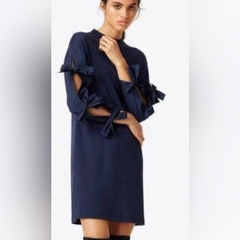 Tory Burch Emilia Cotton Tie Sleeve Dress Size Medium